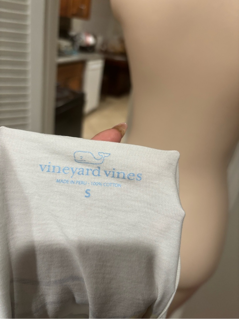 Vineyard Vines White Long-Sleeve Pocket Tee with Pink Whale Patch - Picture 6 of 6